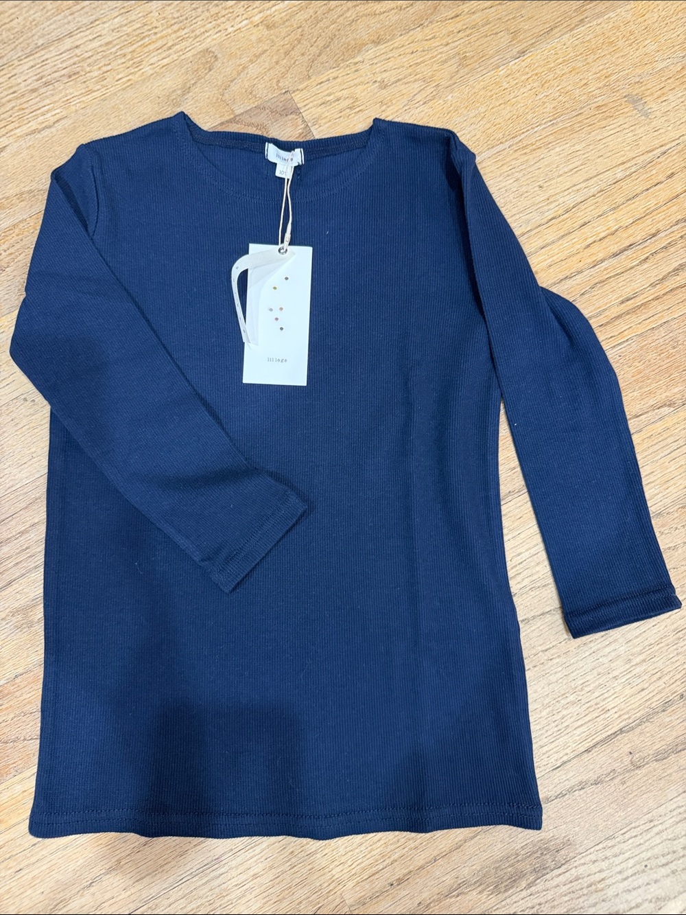 lil legs Navy Ribbed 3/4 sleeve tee shirt